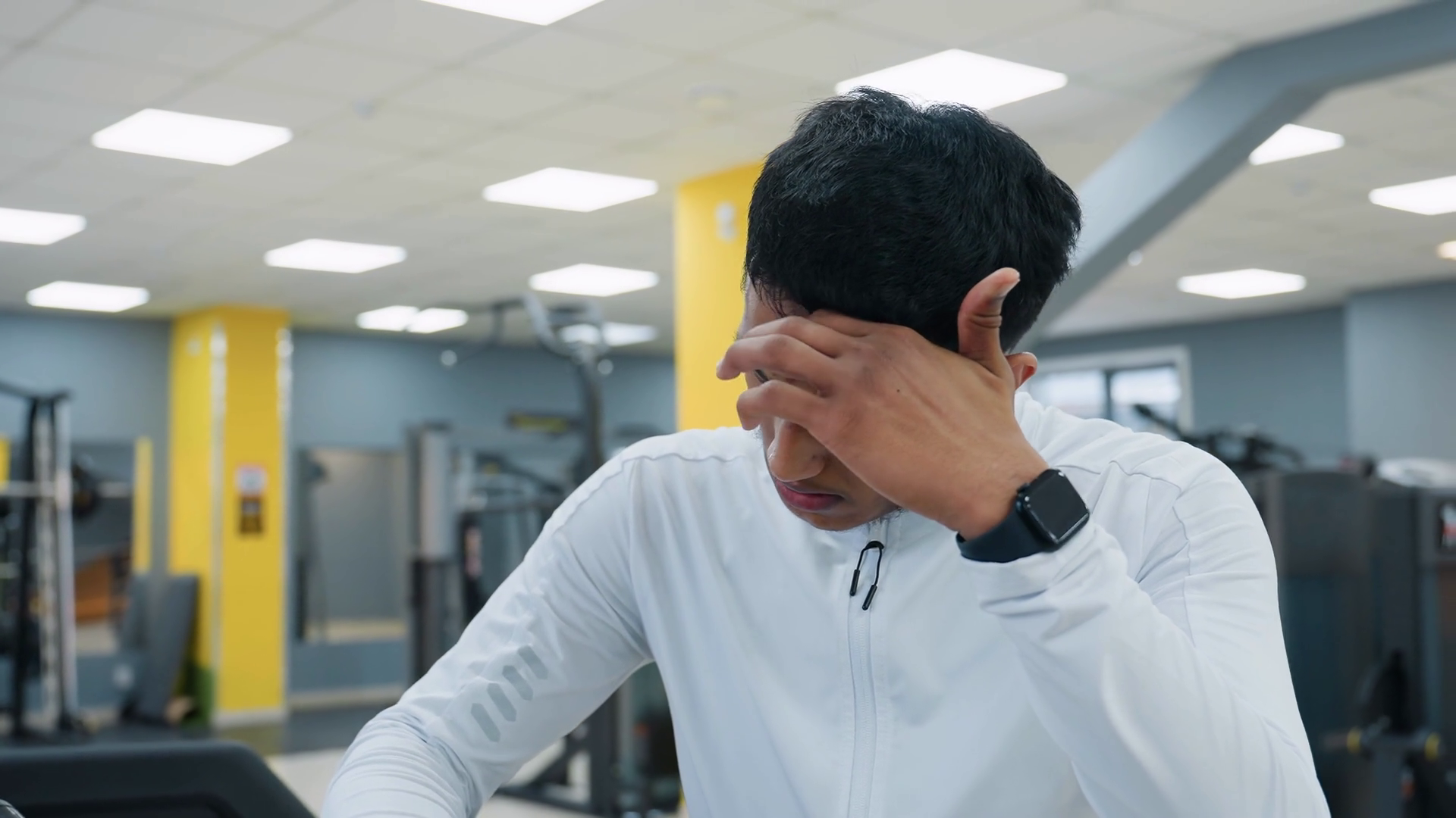Close Up Of Student In Gym Wiping Sweat From Stock Footage SBV ...