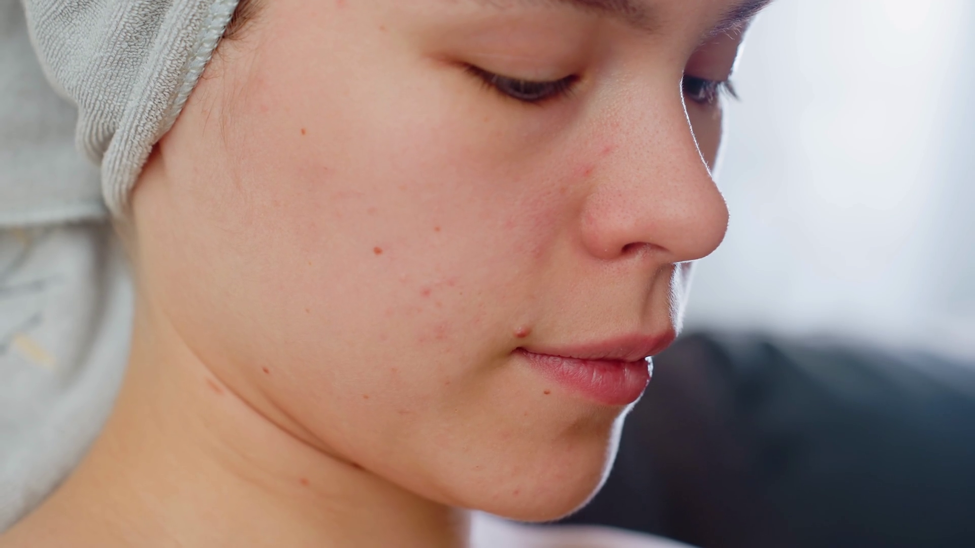Close View Of Woman Face Showing Visible Stock Footage SBV-352125241 ...