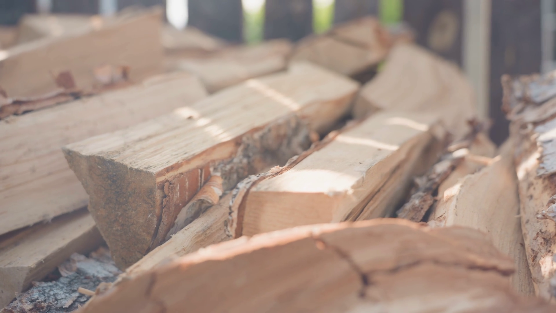 Close Up Of Neatly Stacked Split Logs Stock Footage SBV-352431623 ...