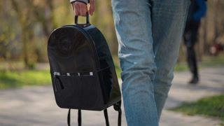Pedestrian With Backpack Casual Person Stock Footage SBV-353384560