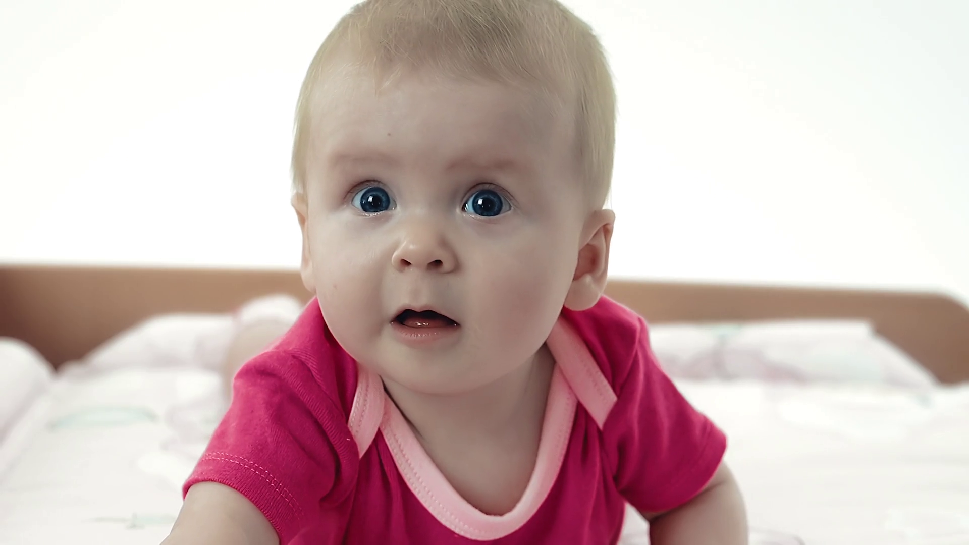 Little Baby Playing On Changing Table Stock Footage SBV347419565