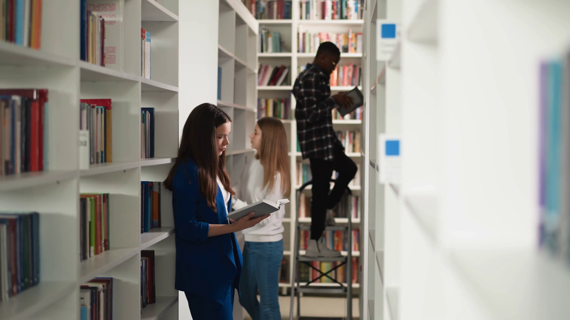 Students Choose Books In Public Library Stock Footage SBV-348760705 ...