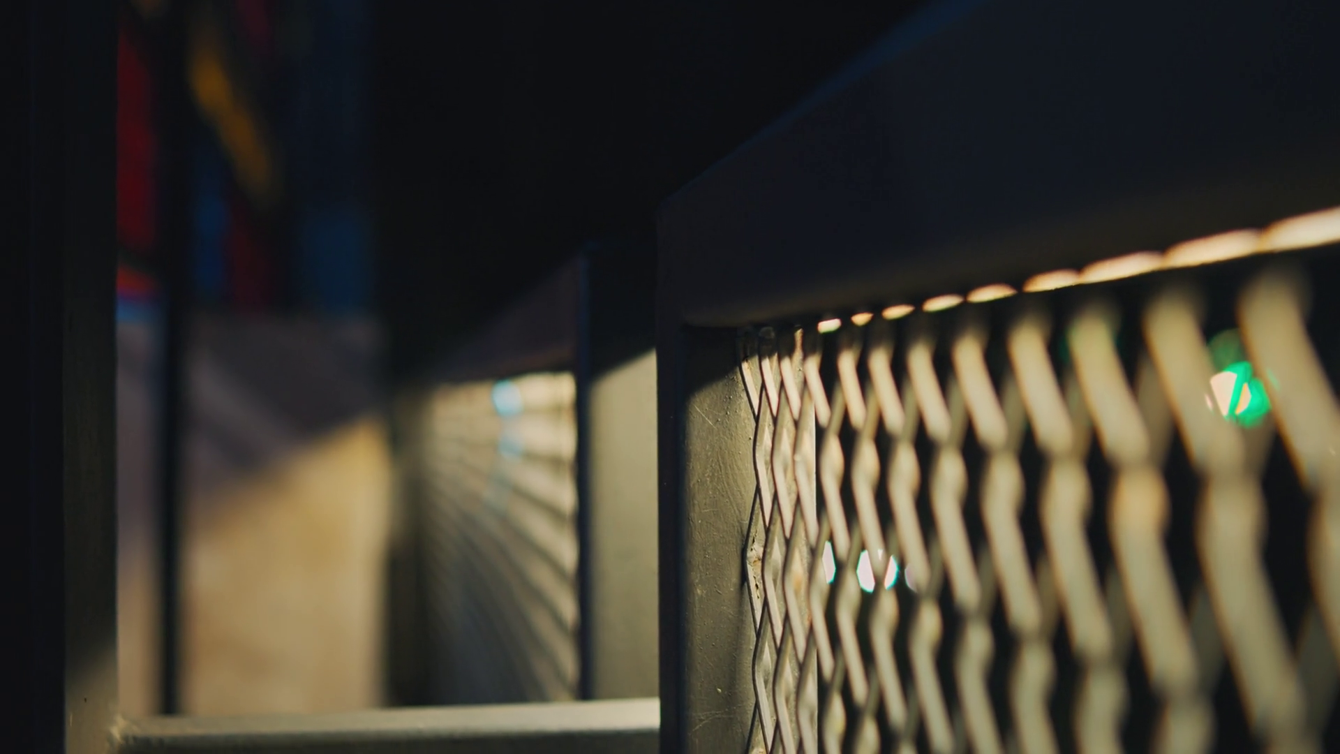 Close-up Of Metal Mesh Railing With Soft Stock Footage SBV-349390882 ...