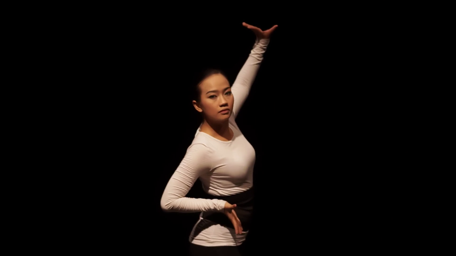 Elegant Dancer In Motion Against Black Stock Footage SBV-352412363 ...