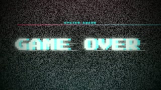 Retro Glitch Effect Game Over Screen with Static Noise and Digital Distortion