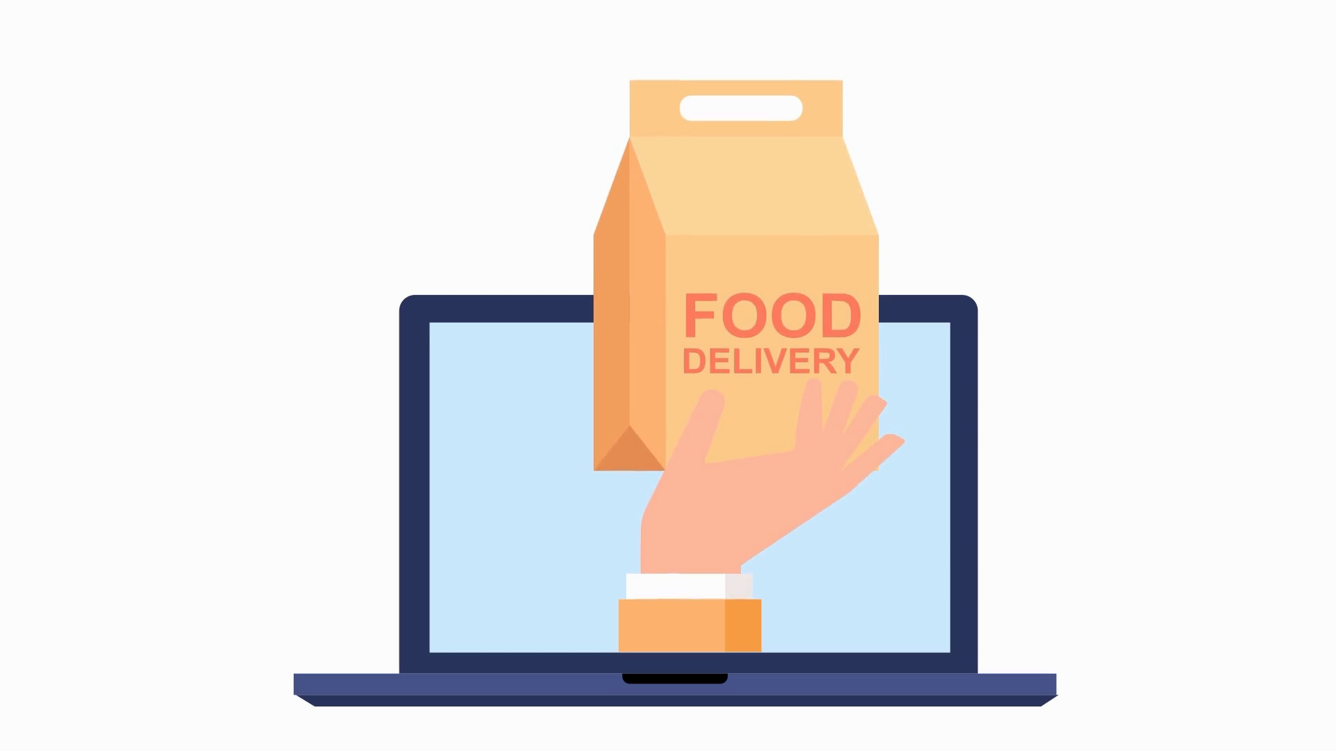 Online Fast Food Delivery Restaurants Order Stock Motion Graphics SBV