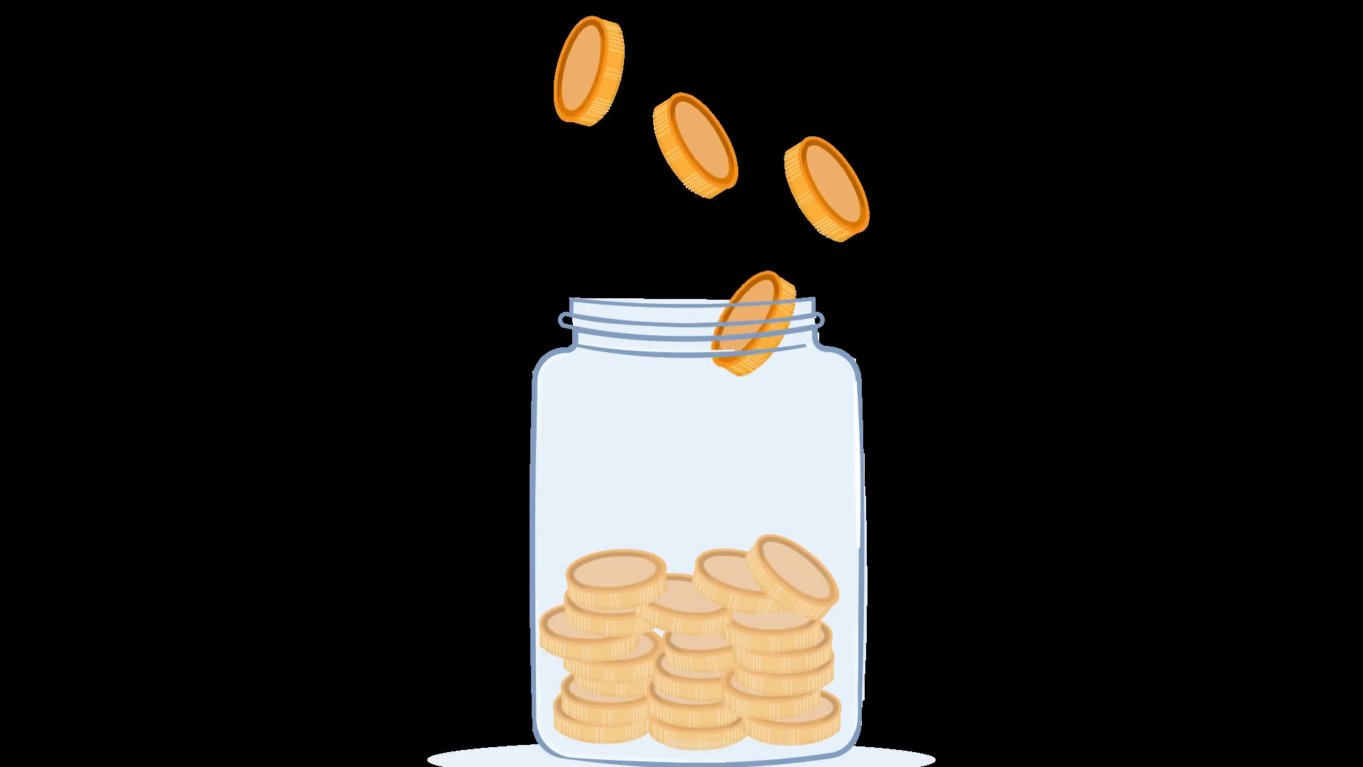 Coins Filling Glass Jar Save Money Alpha Stock Motion Graphics SBV ...