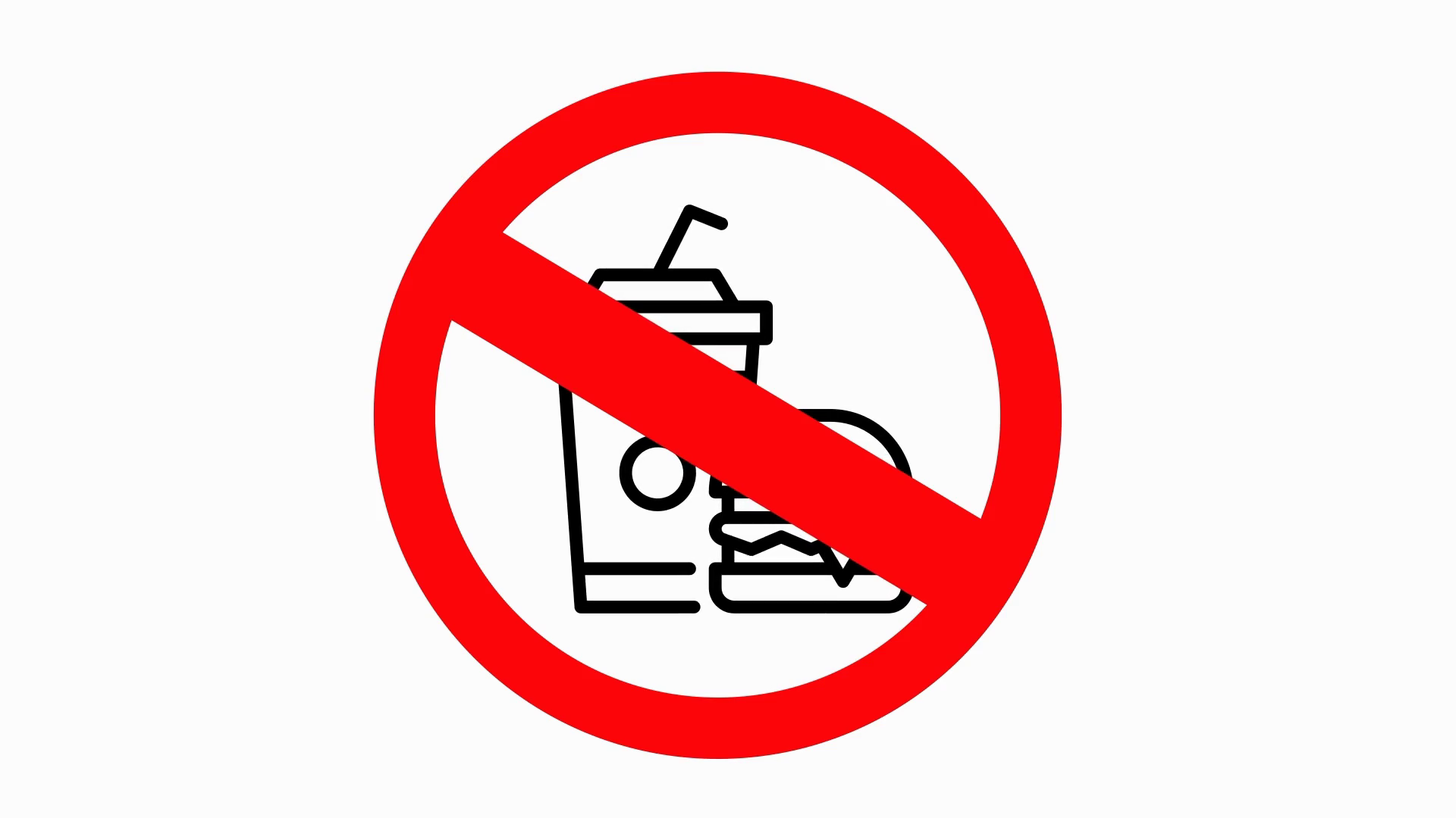 No Outside Food Allowed Symbol Prohibited Stock Motion Graphics SBV