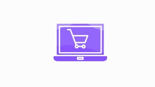 Online ecommerce website shopping cart logo animation