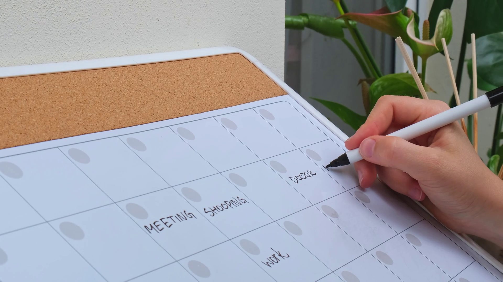 Female Hand Writing With Marker On Monthly Stock Footage SBV347664252