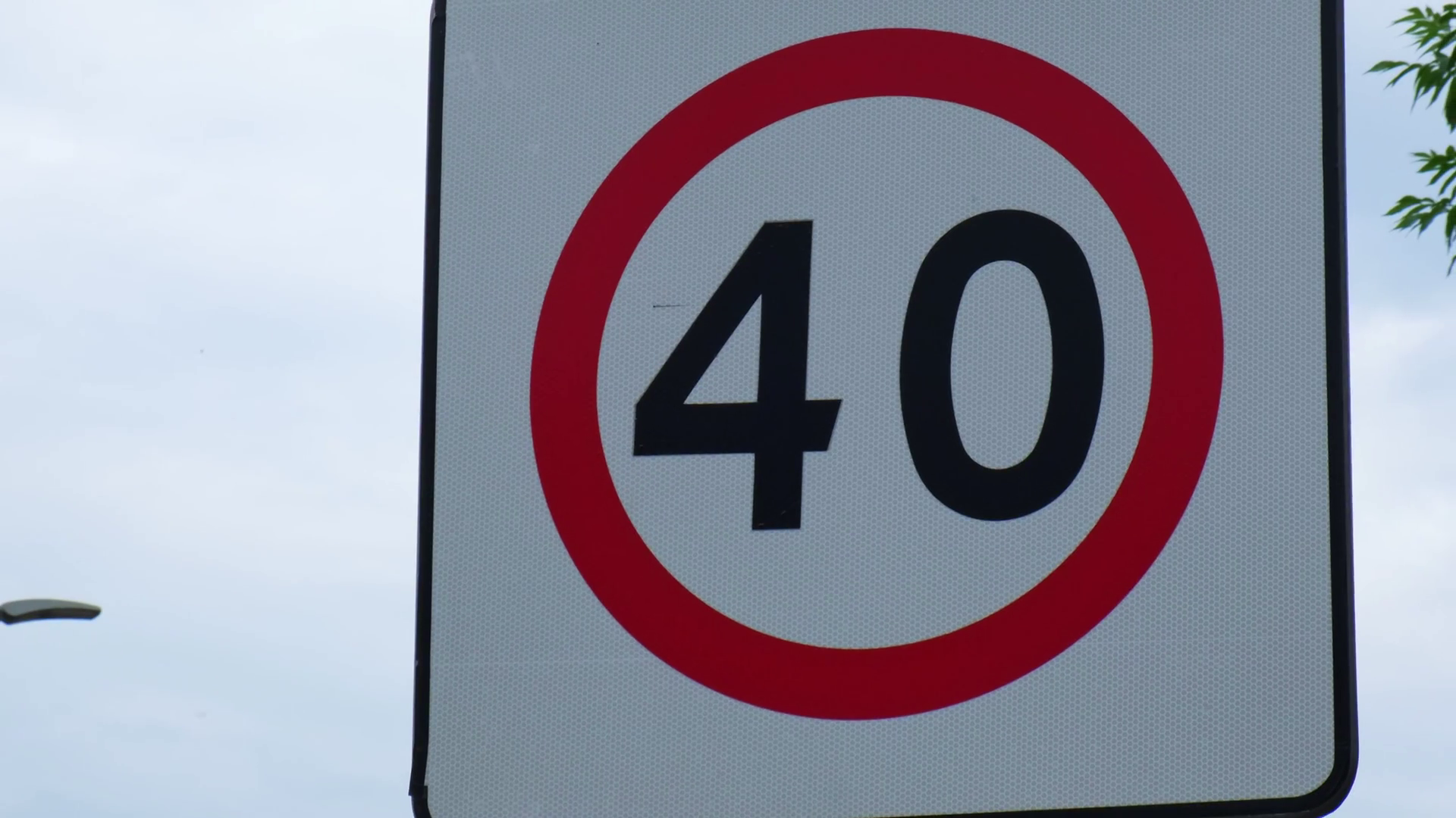 Speed Limit Sign With Blue Sky Background Stock Footage SBV-347771800