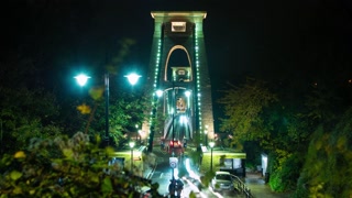 Light trails time lapse of Clifton Bridge, Bristol