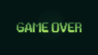 Game Over graphic on old CRT TV screen