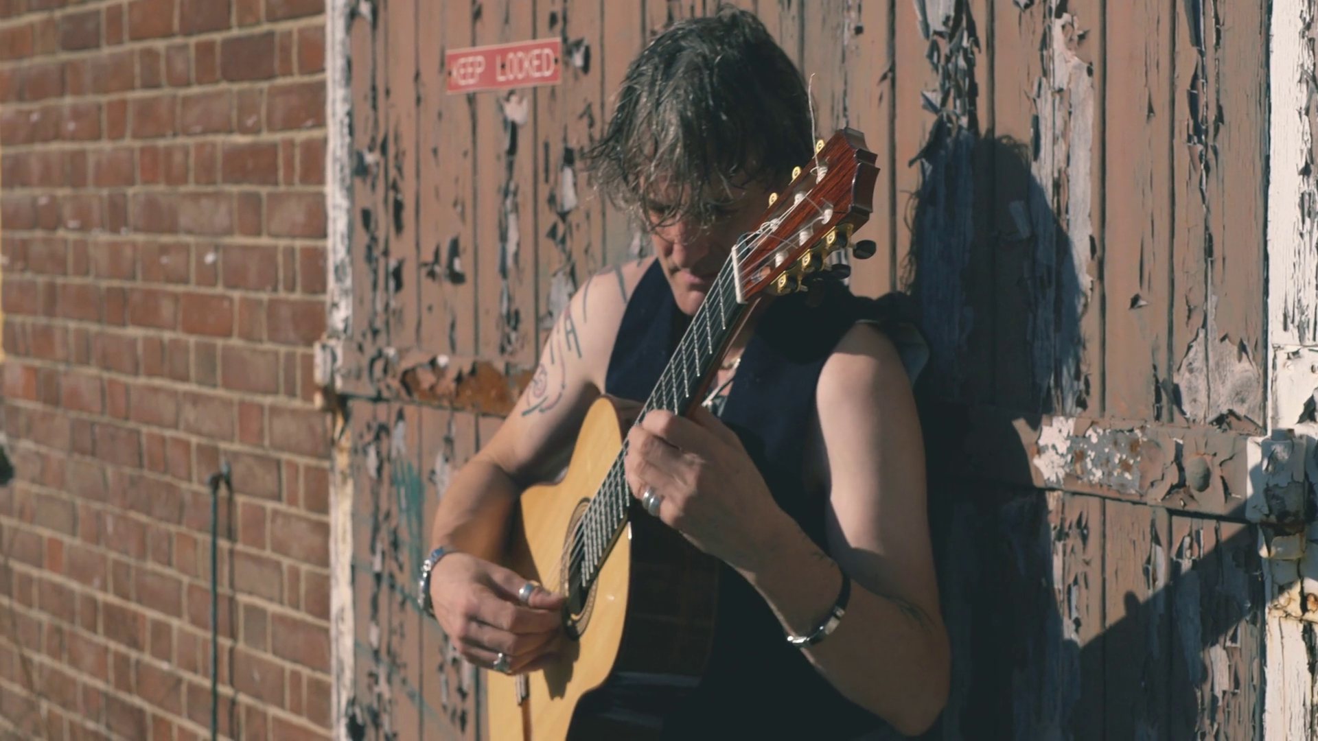 Man Playing Acoustic Guitar In Street Stock Footage SBV-352343237 ...
