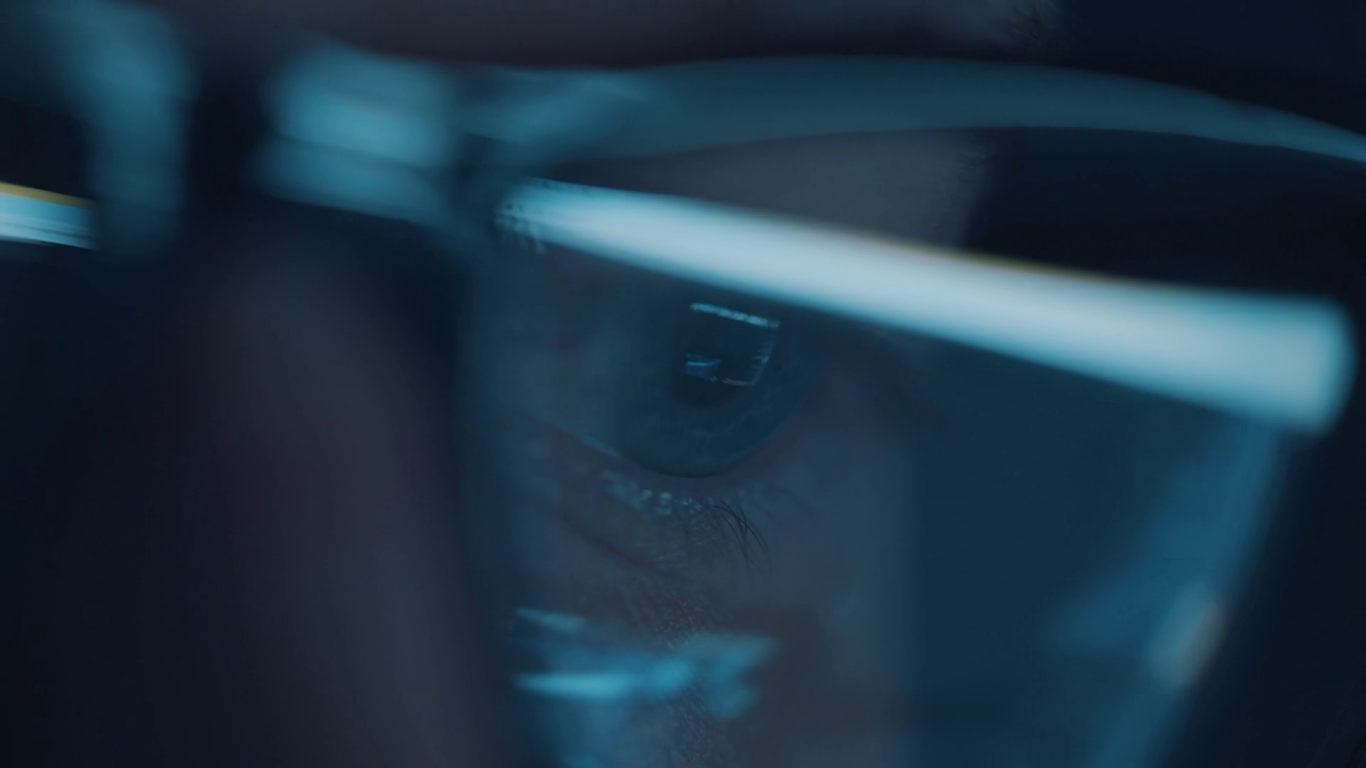 Reflection Of Computer Screen In Man's Stock Footage SBV-351859220 ...