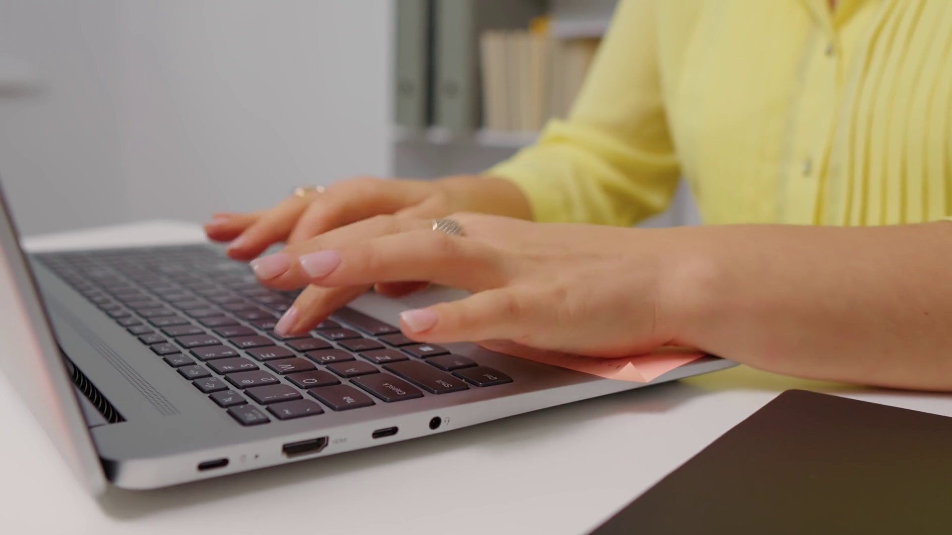 Woman Typing On Keyboard Then Opening Stock Footage SBV-352051108 ...