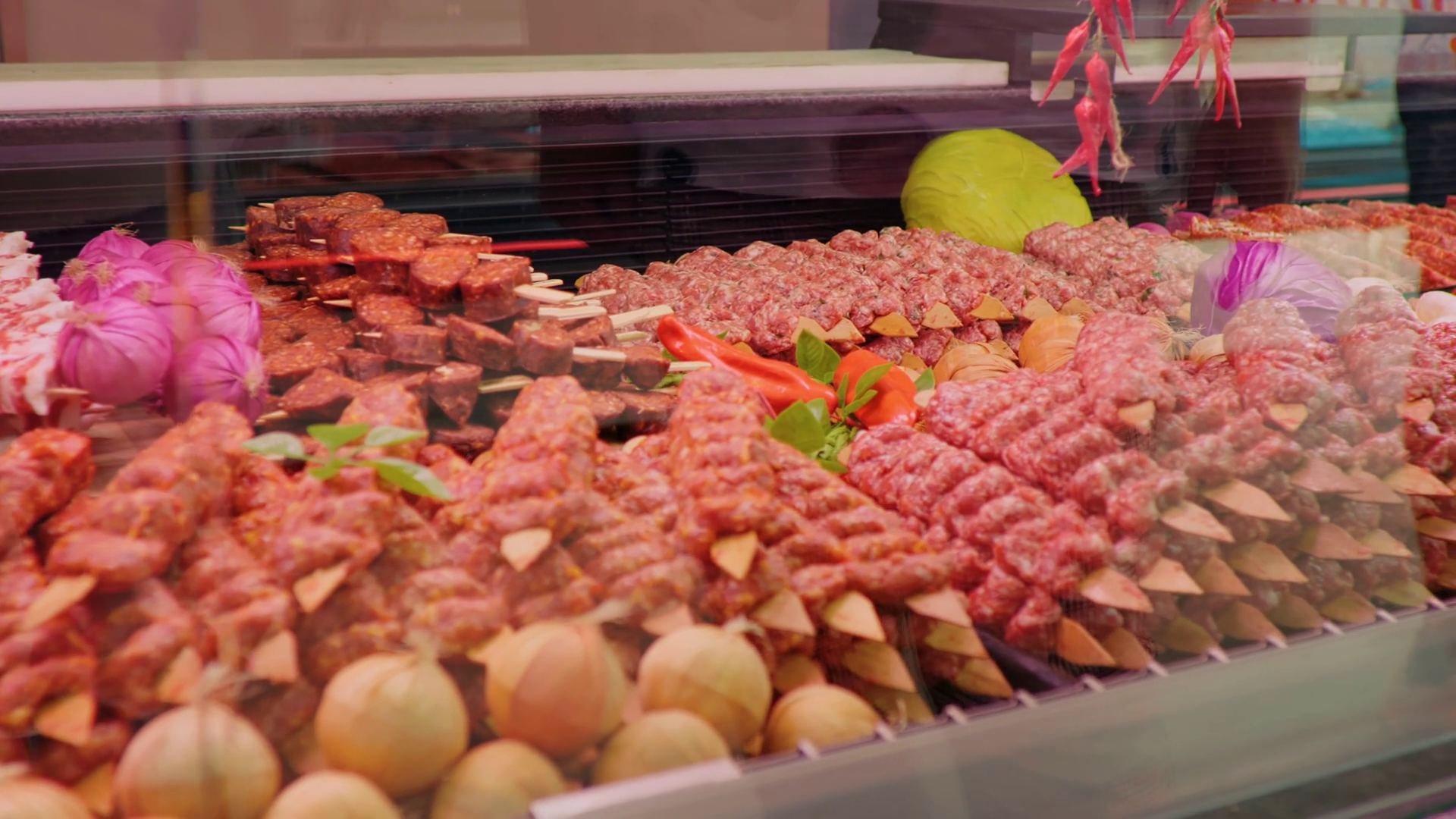 Display Window Butchers Shop With Meat Stock Footage SBV-351673019 ...