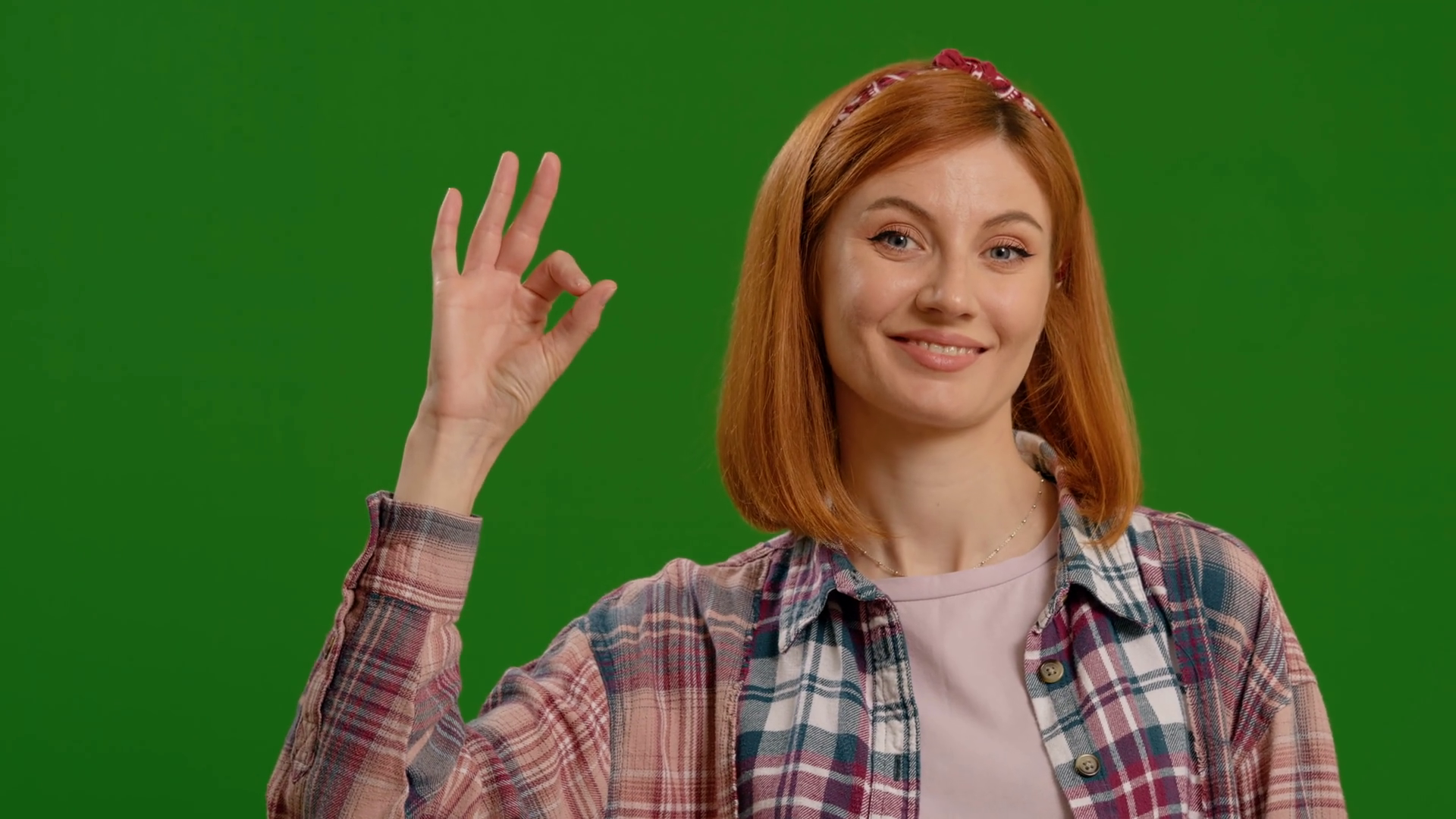 Young Cheerful Caucasian Woman Showing Ok Stock Footage SBV-351665350 ...
