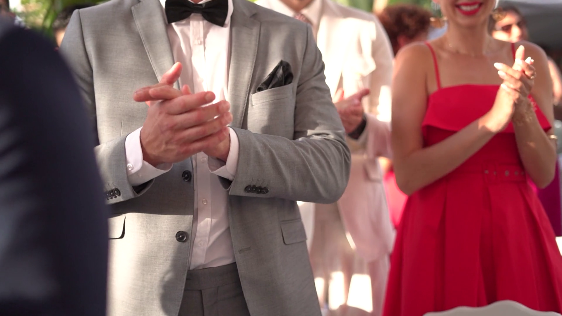 People Clapping In Celebration Of Wedding In Stock Footage SBV ...