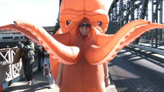 Happy Octopus Joins No Kings Protest In Portland