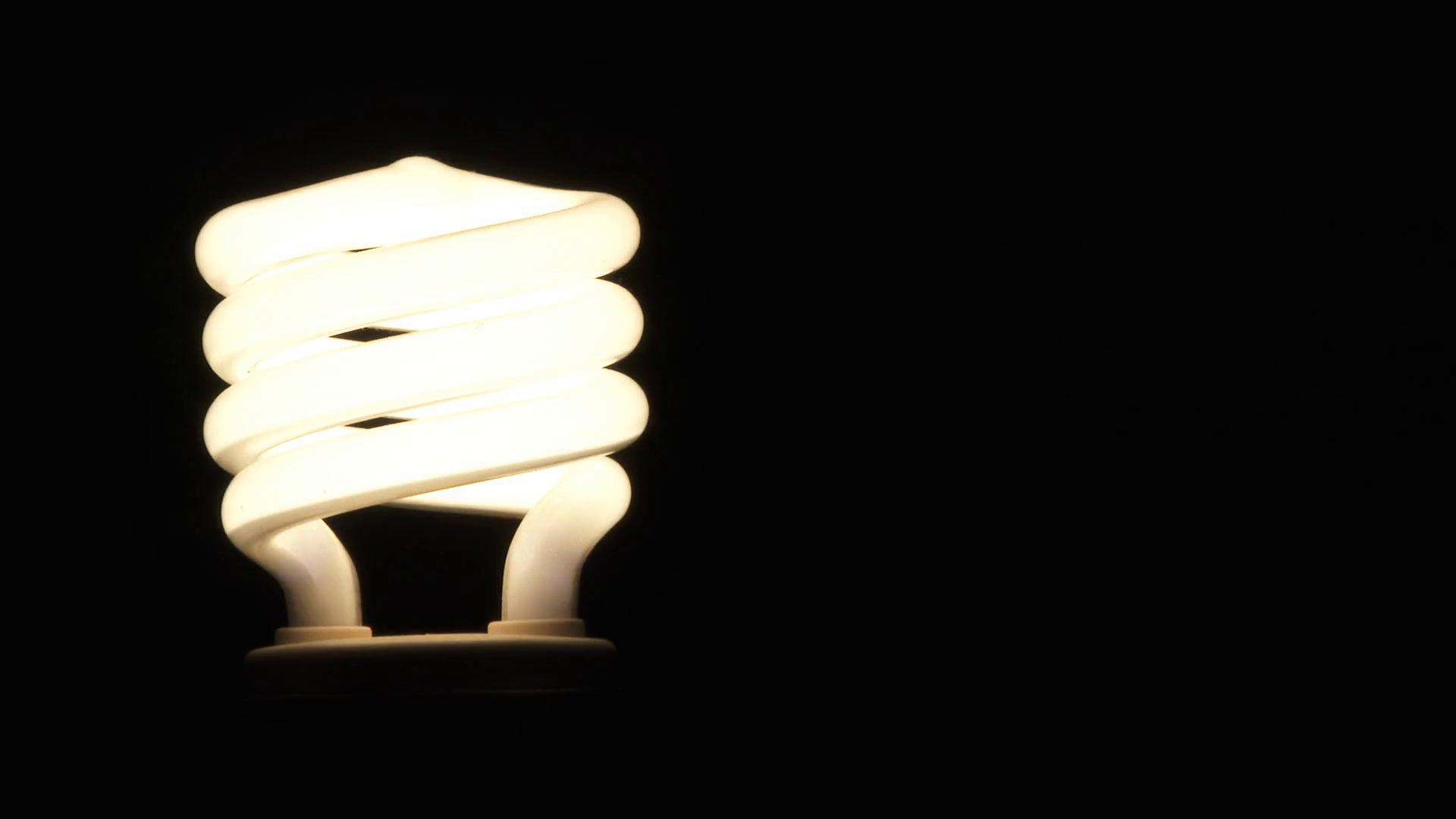 Loopable Fluorescent Light Bulb Turning On And Off With Black Space