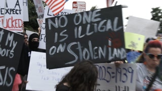 No One Is Illegal On Stolen Land Protest
