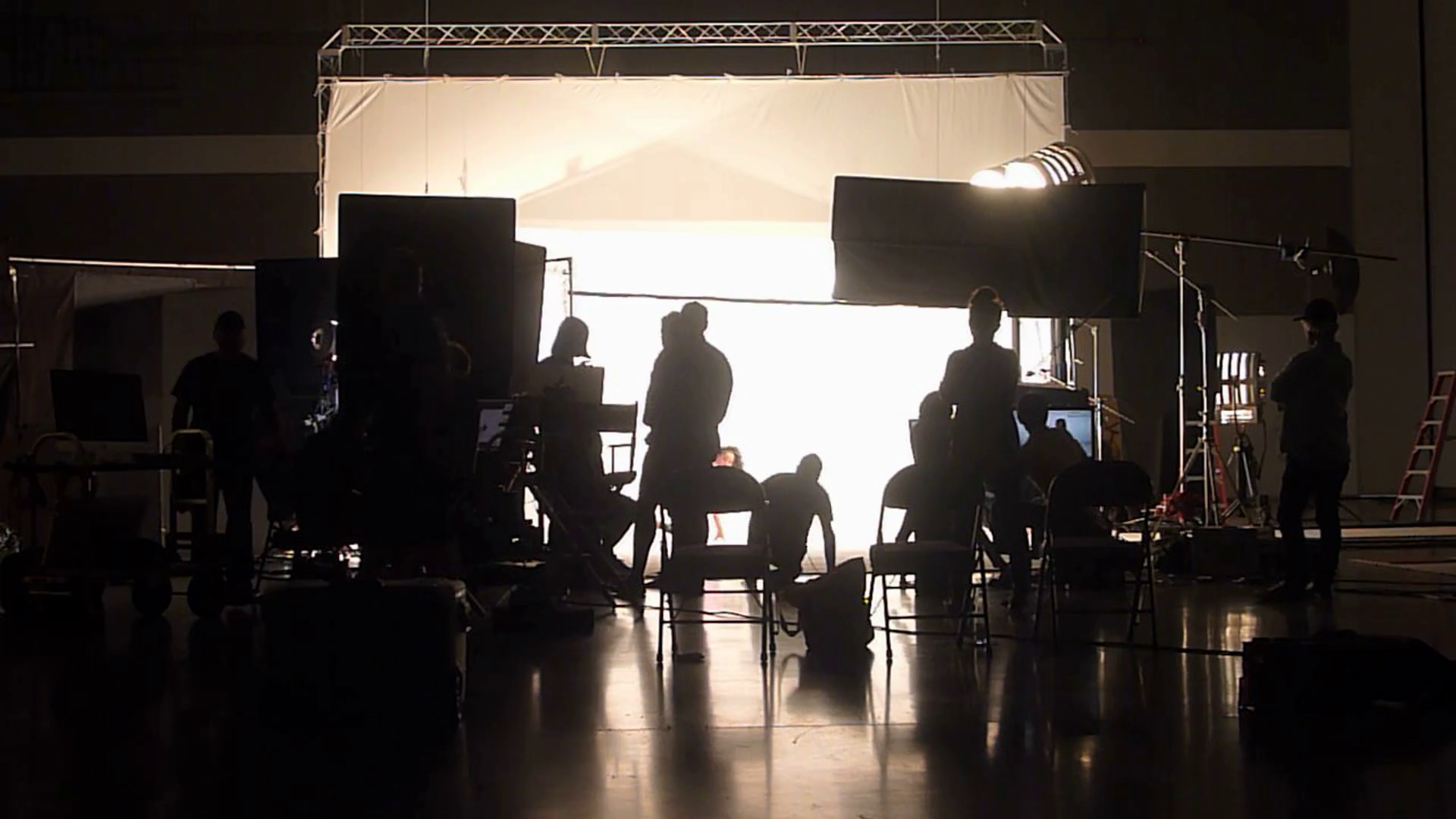 Photo Shoot Crew On Sound Stage Time Lapse Stock Video Footage