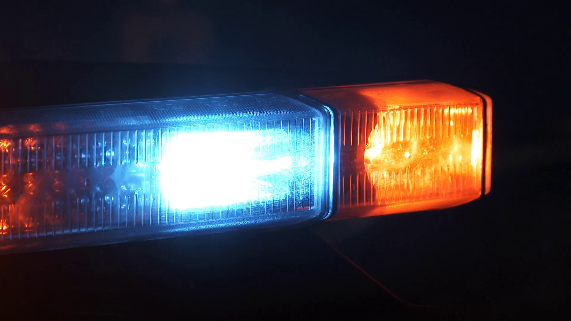 Police Car Flashing Lights Close Up At Night Stock Video Footage