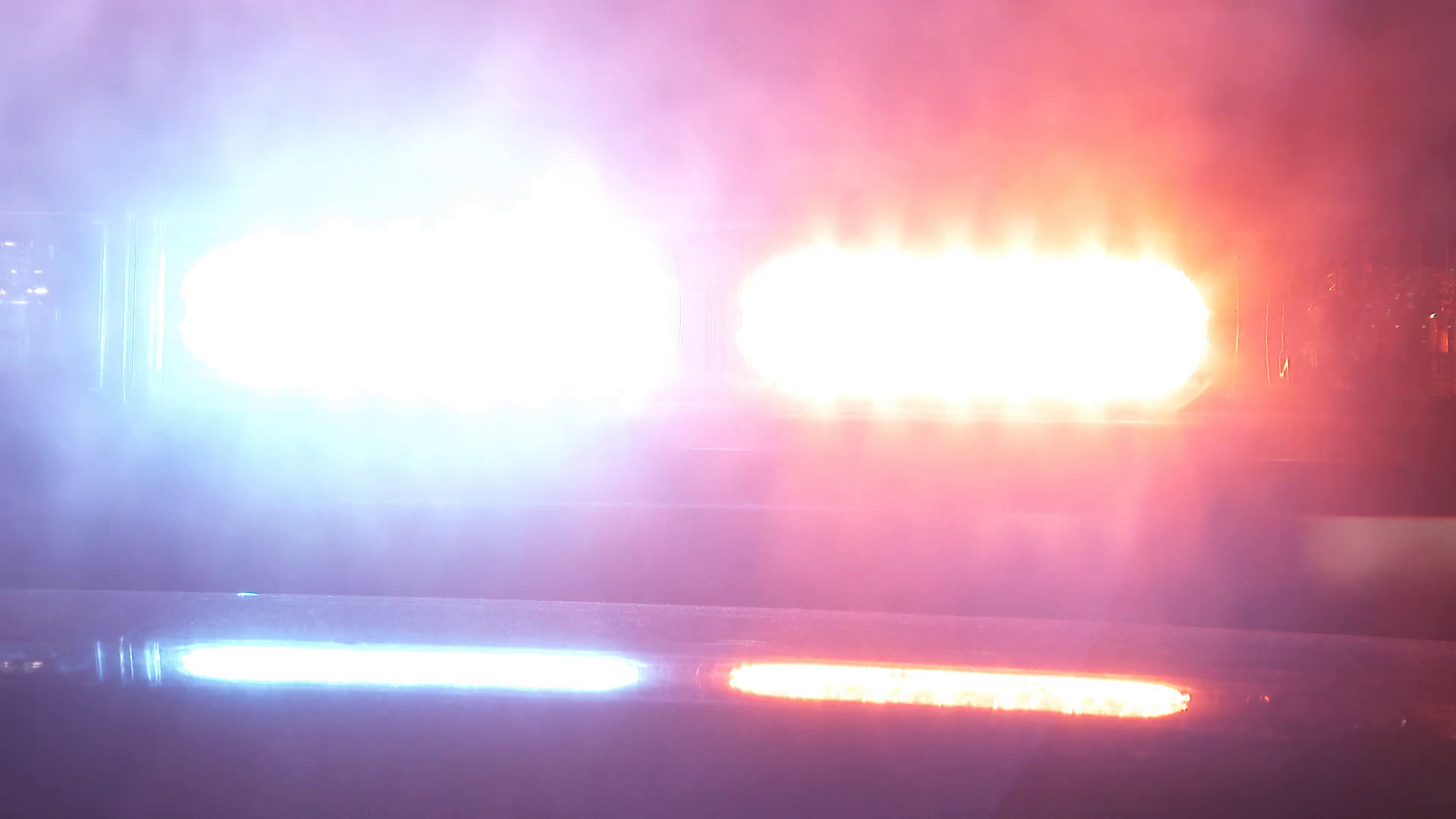 Red Blue Flashing Lights With Smoke At Night Stock Footage SBV