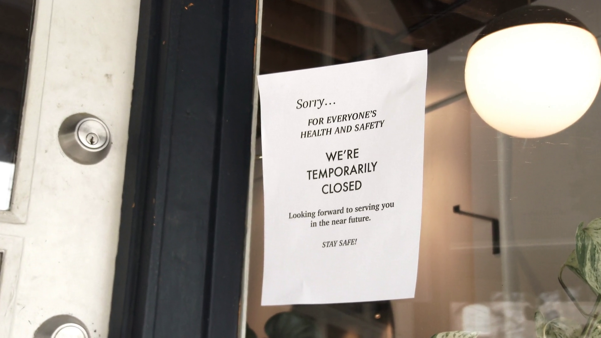 Temporarily Closed Business During Covid 19 Lockdown Stock Video