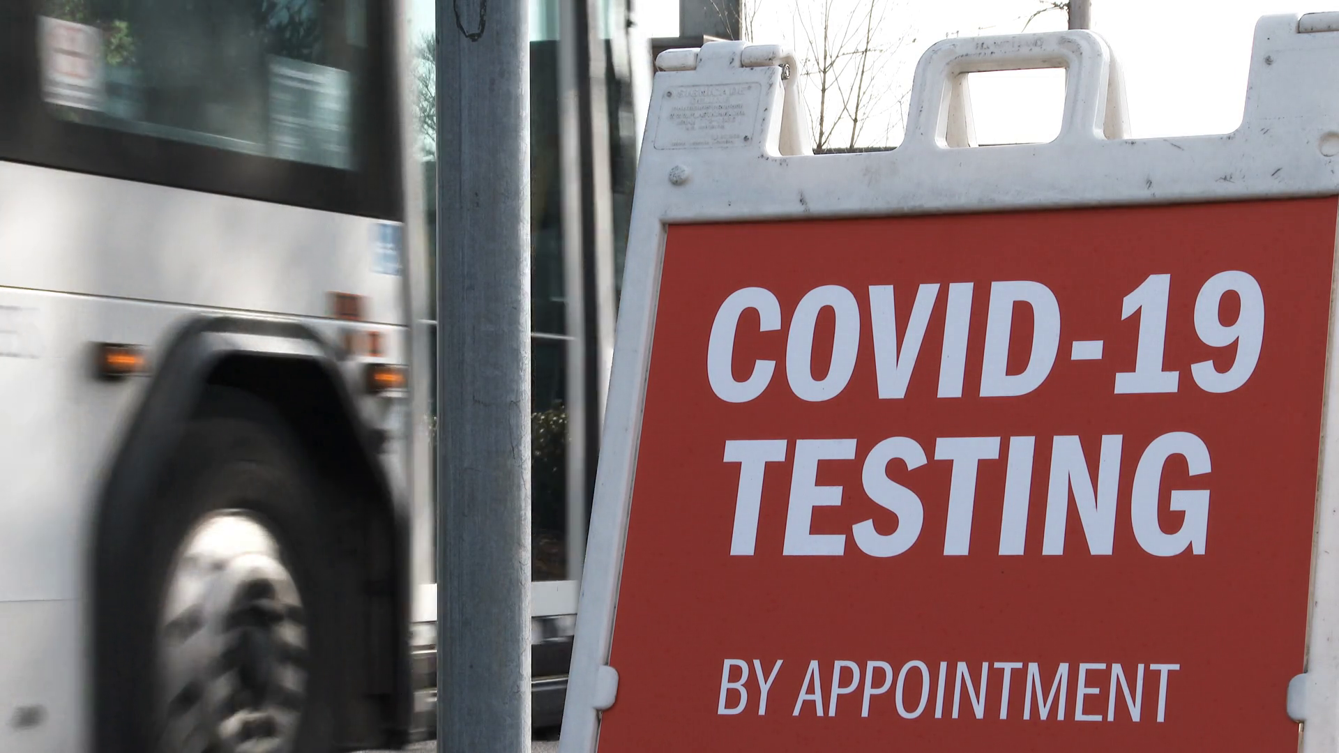 Testing For Covid 19 Sign On City Streets Stock Video Footage 0028 SBV