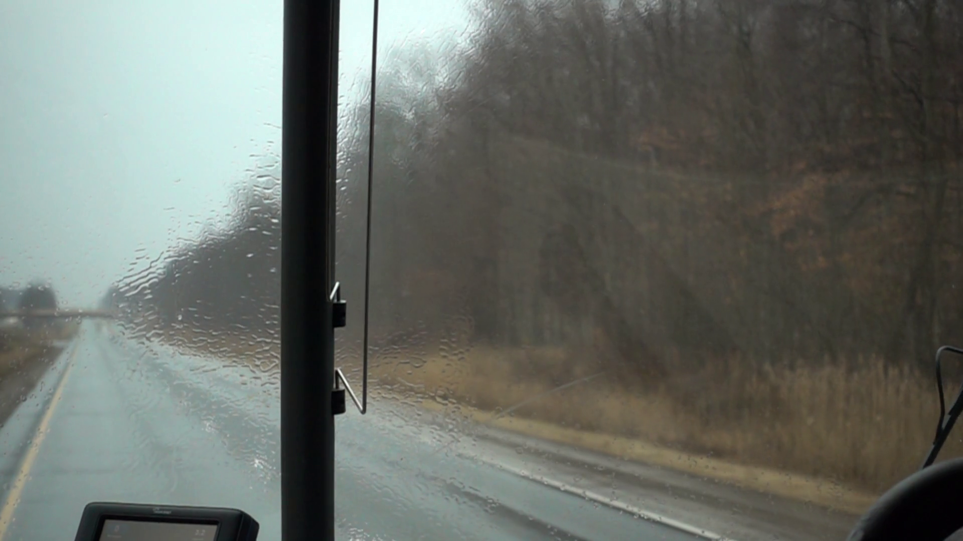 Driving On Rainy Day Windshield Wipers Are Stock Footage SBV347769623