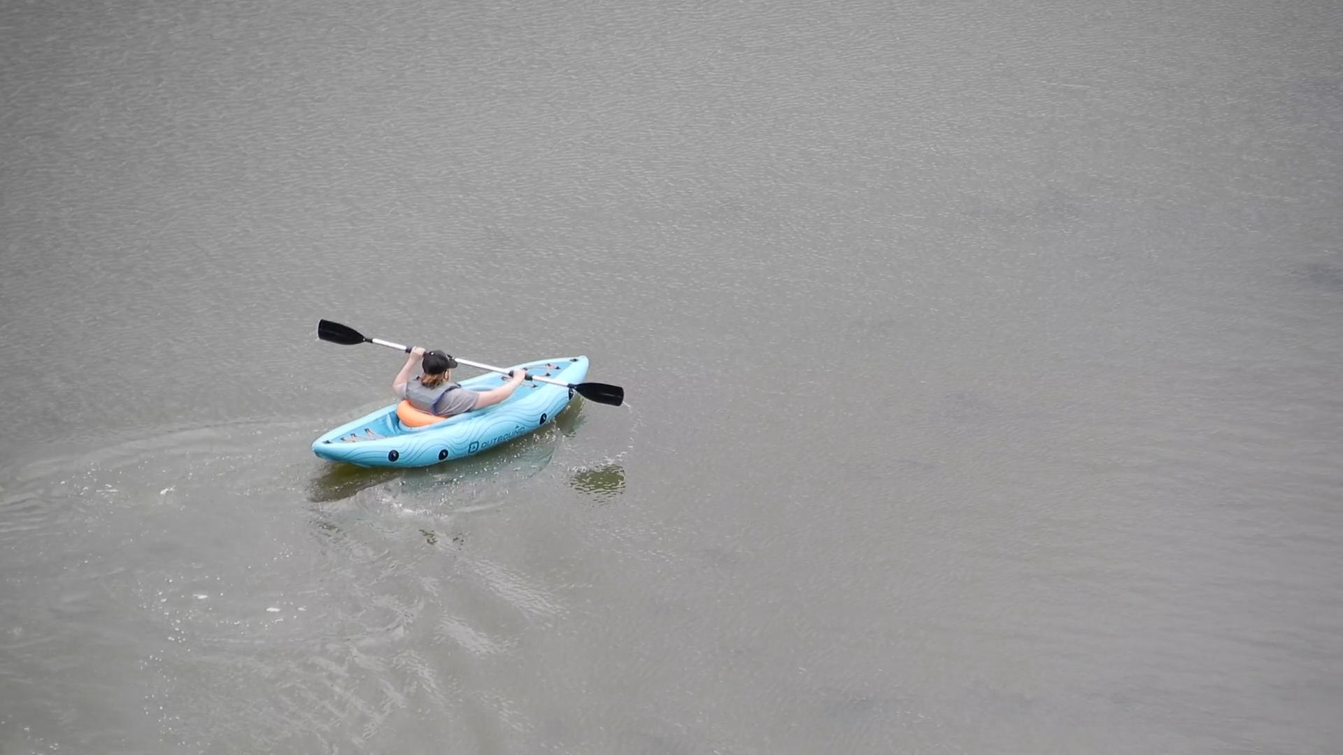 Kayaker Kayaking In Open Water Stock Footage SBV347407092 Storyblocks