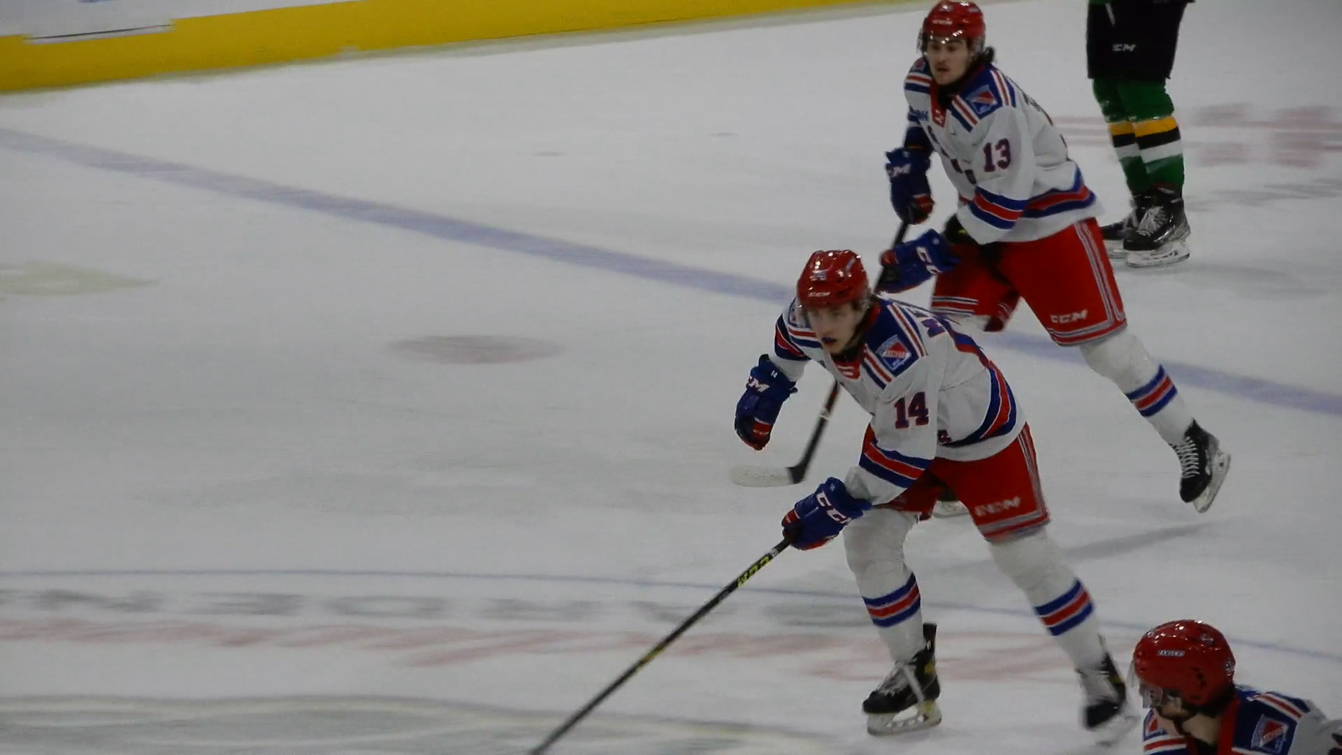 Tracking Shot Hockey Players Breakaway Shot Stock Footage SBV347483986