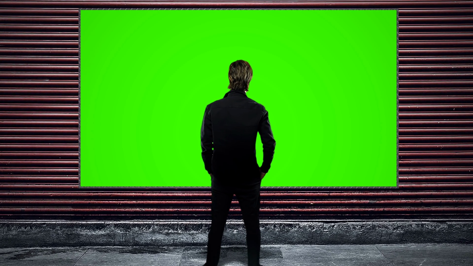 Man Green Screen Panel Street Billboard Stock Footage SBV-352414760 ...
