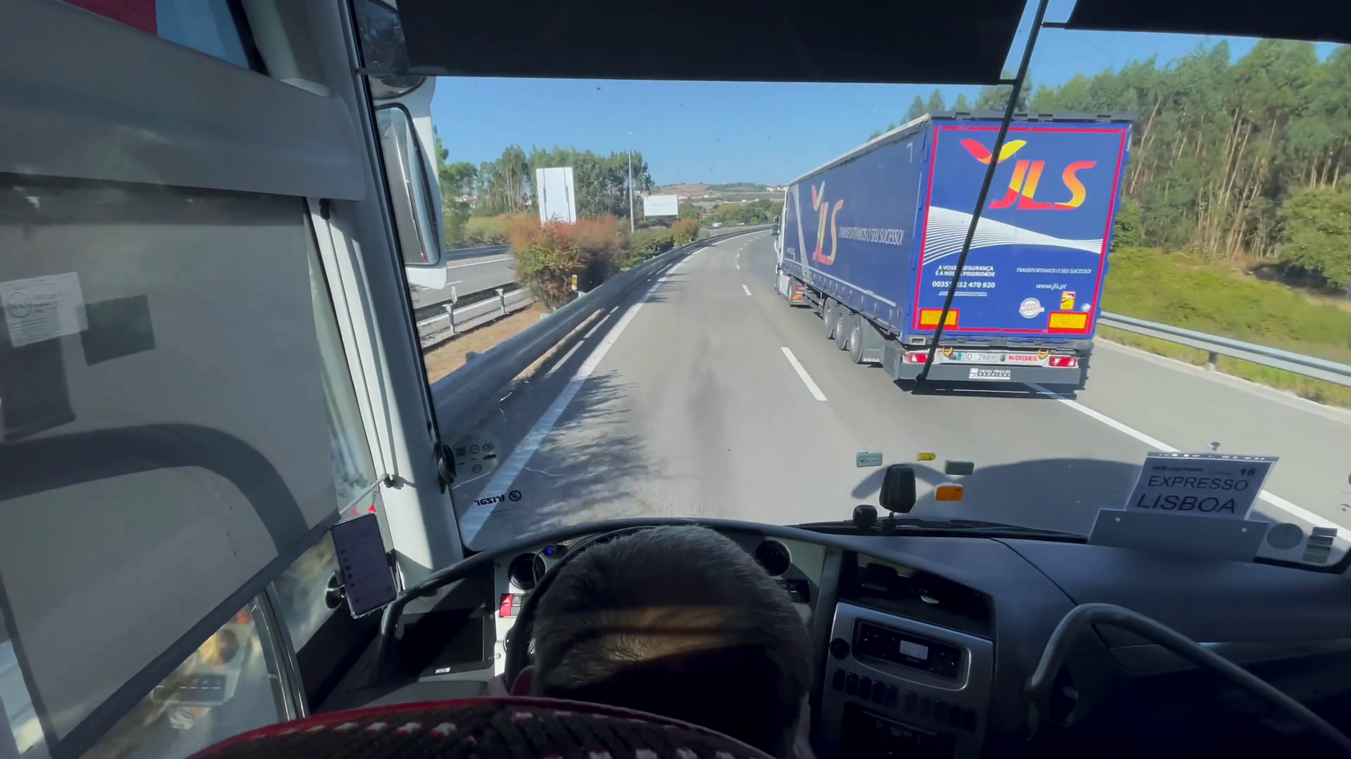 Driver View From Inside Bus Cab On Highway Stock Footage SBV-352912139 ...