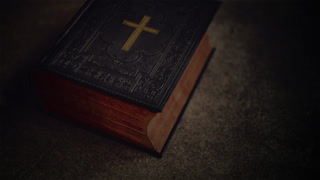 Old Holy Bible Sacred Book Vintage Style Zoom Out