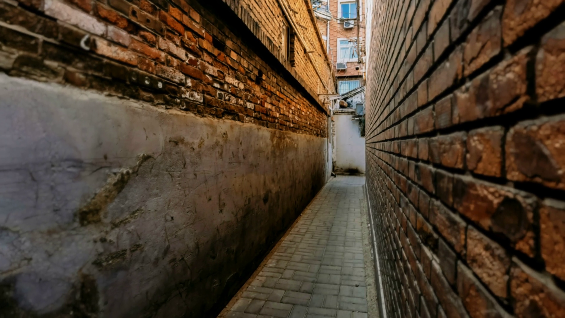 Brick Walls Alley Building Exterior Corridor Stock Footage SBV ...