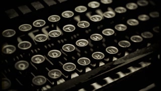 Vintage Typing Machine Mechanism Old Film Texture Zoom Out