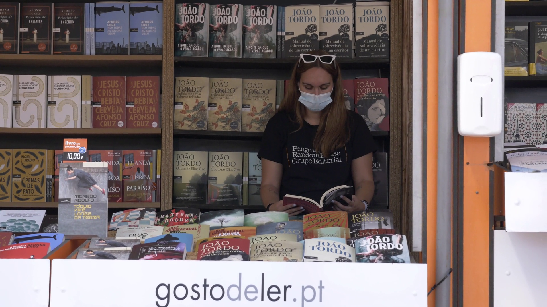 Girl Reading Book Wearing Face Mask Stock Footage SBV-352100209 ...