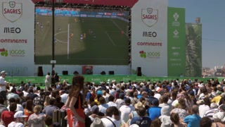 Crowd Watching World Cup Match In Street Fan Fest