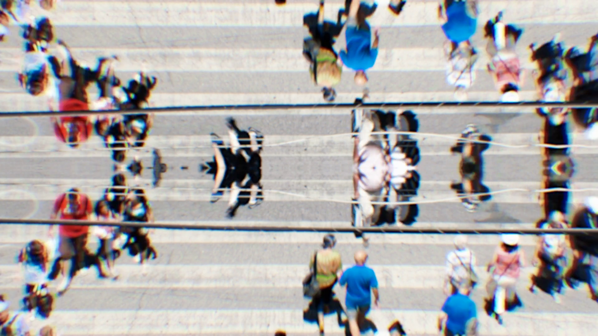 Pedestrian Crossing Mirror Effect Crowd Of Stock Footage SBV-352250790 ...