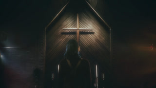 Religious Woman Church Crucifix Warship Chapel Interior  Zoom In