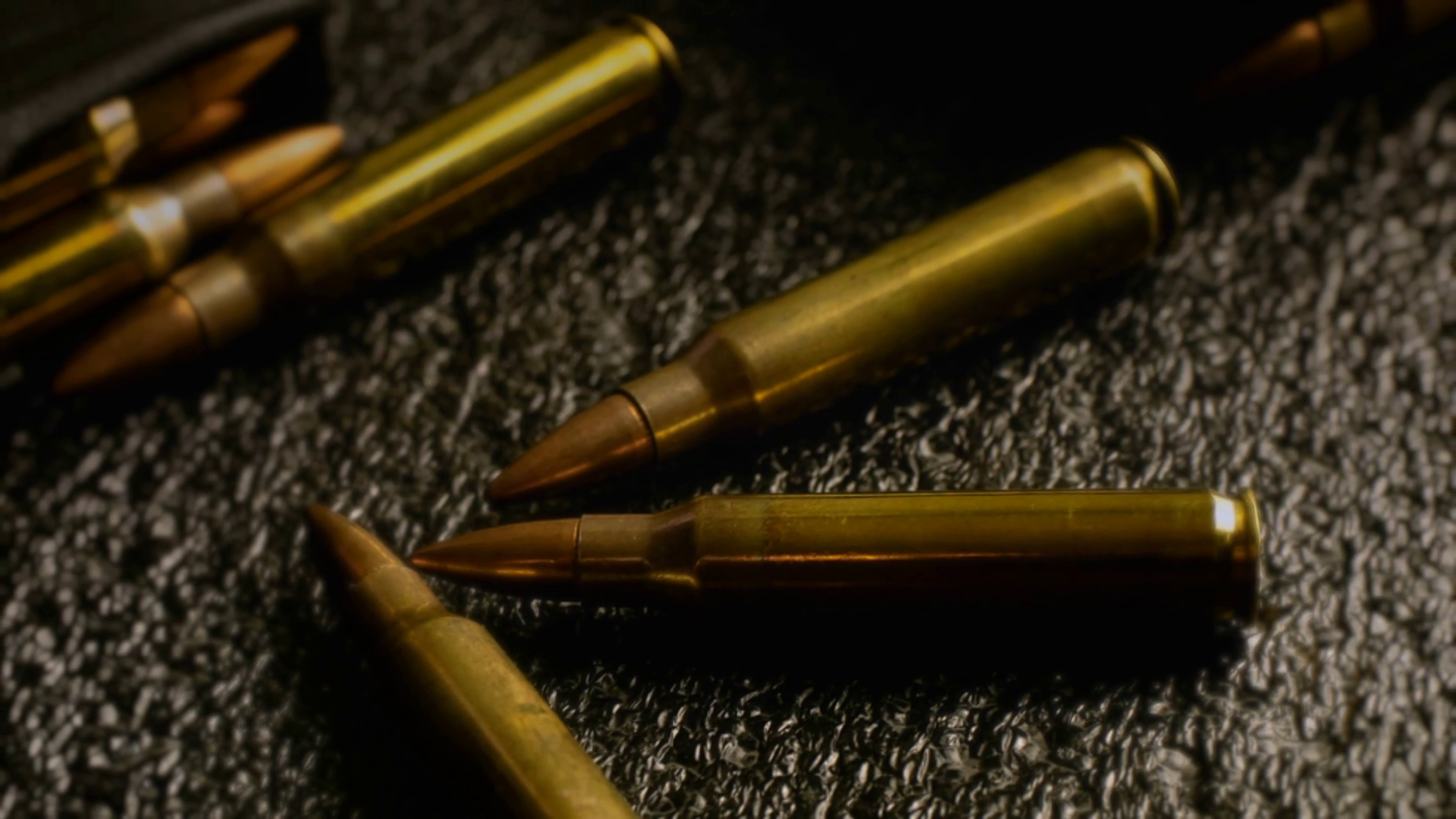 Machine Gun Bullets Close Up Ammunition Zoom Stock Footage SBV ...