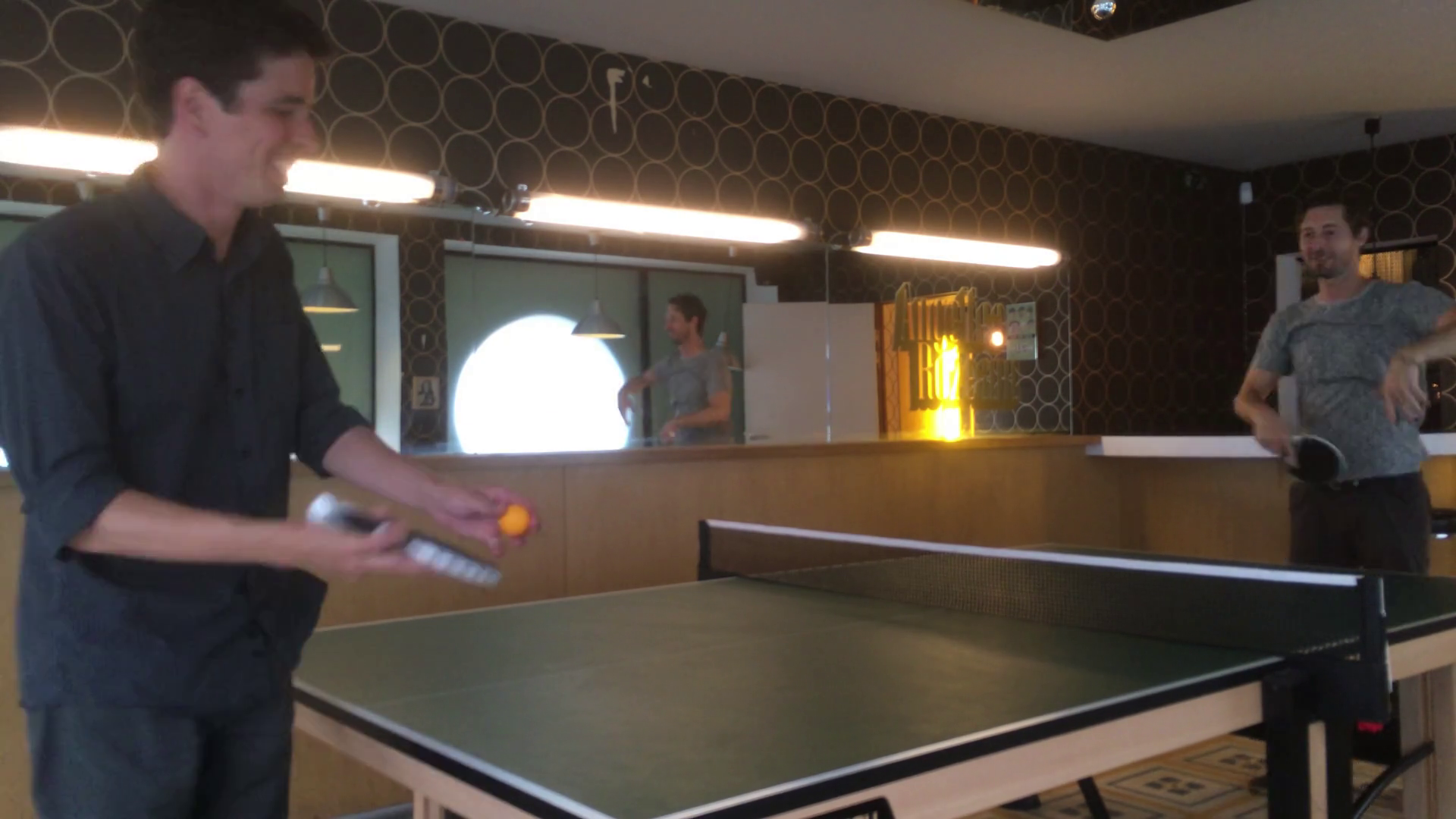 Ping Pong Table Tennis Match In Bar Time Stock Footage SBV-351974001 ...