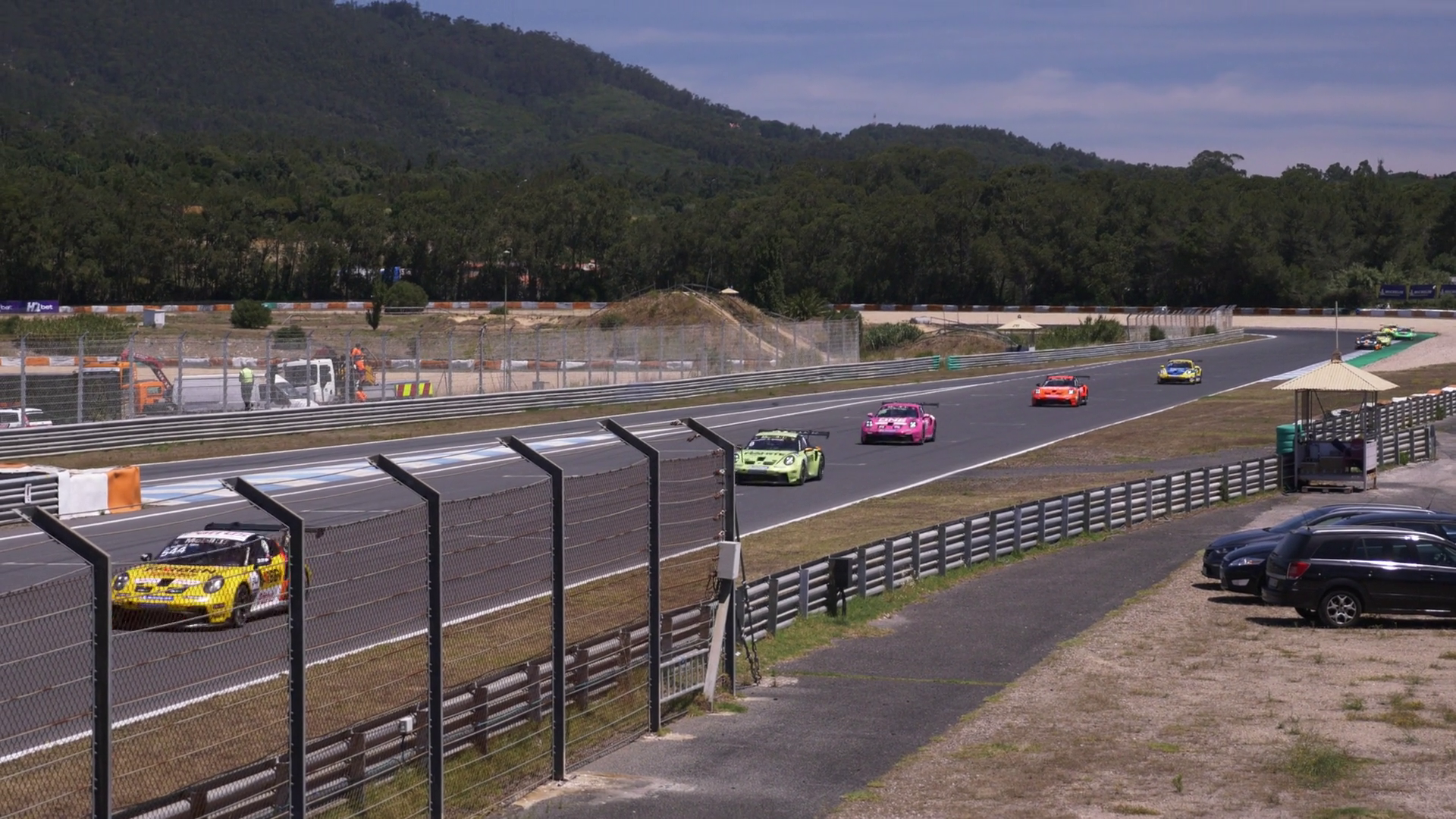 Racing Cars Track Curve Lap Porsche Cup Stock Footage SBV-351883286 ...