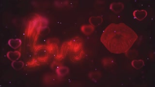 Heart Shapes Love Balloon Female Mouth Kisses Romantic Background