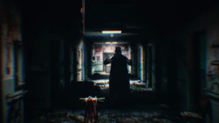 Creepy Figure Haunted House Glitch Spooky Scene Zoom In