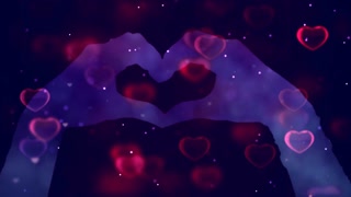 Love Bubbles Hand Heart Shape Romantic Background