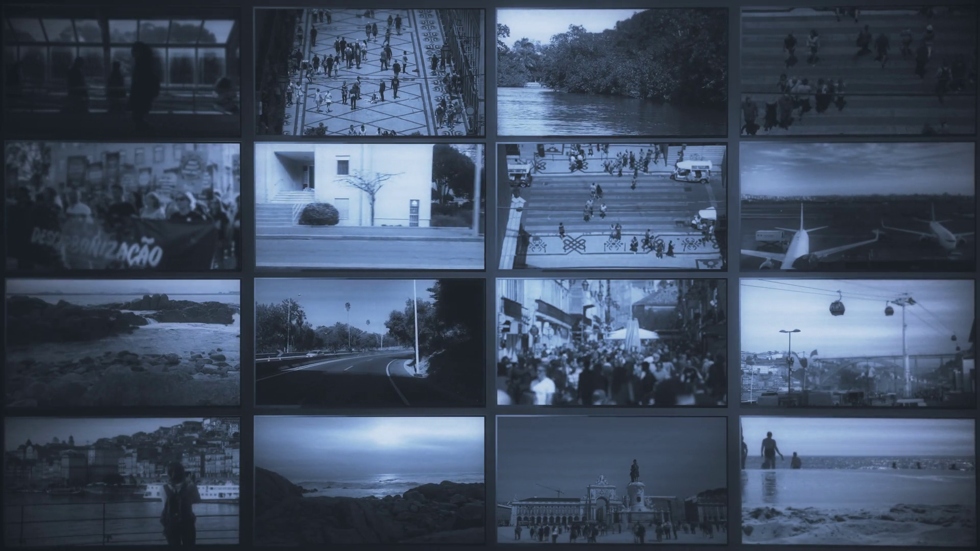 Multi Screen Vide Wall Night Watch Stock Footage SBV-352281431 ...